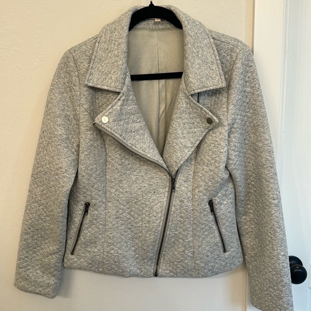 Quilted Gray Moto Jacket